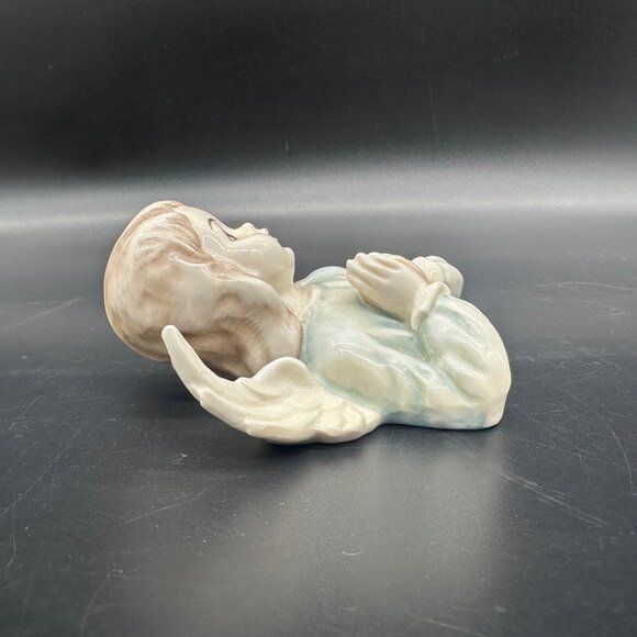 Vintage Porcelain Praying Angel Wall Hanging Goebel West Germany Hul 718 B Blue - Picture 6 of 10